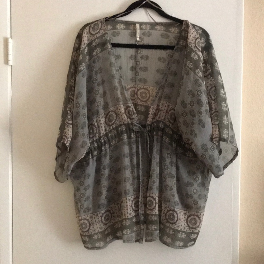 Sheer grey kimono